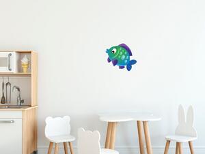 Gario Gyerek falmatrica Zöld-kék halacska Méret: 10 x 10 cm