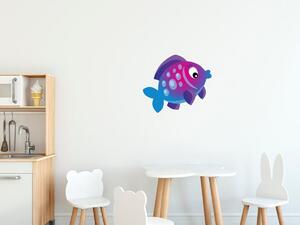 Gario Gyerek falmatrica Rózsaszín-kék halacska Méret: 100 x 100 cm