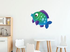 Gario Gyerek falmatrica Zöld-kék halacska Méret: 100 x 100 cm