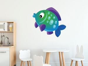 Gario Gyerek falmatrica Zöld-kék halacska Méret: 10 x 10 cm