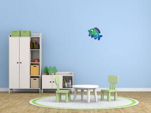 Gario Gyerek falmatrica Zöld-kék halacska Méret: 100 x 100 cm