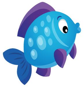 Gario Gyerek falmatrica Nagy kék halacska Méret: 100 x 100 cm