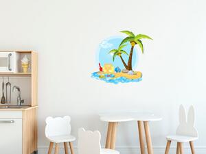 Gario Gyerek falmatrica Strand pálmákkal Méret: 10 x 10 cm