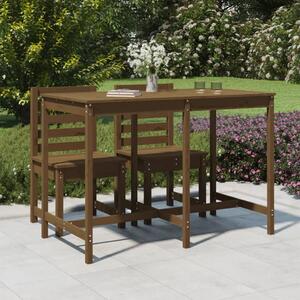 Mézbarna tömör fenyőfa kerti asztal 159,5 x 82,5 x 110 cm
