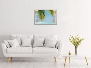 Gario Vászonkép Nyitott ablak Hawaii pálmafák Méret: 90 x 60 cm