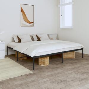 Fekete fém ágykeret 200 x 200 cm