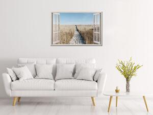 Gario Vászonkép Nyitott ablak Bézs mezo Méret: 90 x 60 cm