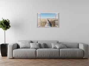Gario Vászonkép Nyitott ablak Bézs mezo Méret: 90 x 60 cm