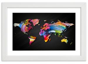 Gario Poszter Világtérkép különbözo színekben A keret színe: Keret nélkül, Méret: 30 x 20 cm