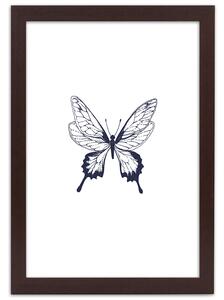 Gario Poszter rajzolt pillangó A keret színe: Természetes, Méret: 20 x 30 cm