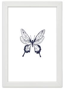 Gario Poszter rajzolt pillangó A keret színe: Természetes, Méret: 20 x 30 cm
