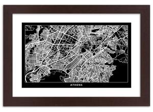 Gario Poszter Városterv Athén A keret színe: Fekete, Méret: 45 x 30 cm