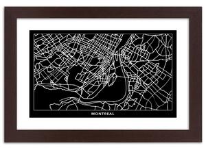 Gario Poszter City plan montreal A keret színe: Barna, Méret: 45 x 30 cm
