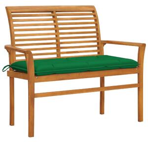 Tömör tíkfa kerti pad zöld párnával 112 cm