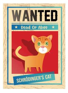 Illusztráció Schrodinger's cat and dead or alive wanted poster, drmakkoy