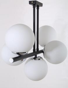 Fehér-fekete mennyezeti lámpa üveg búrával ø 15 cm Sail – Squid Lighting