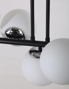 Fehér-fekete mennyezeti lámpa üveg búrával ø 15 cm Sail – Squid Lighting