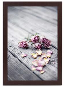 Gario Poszter Szárított rózsák a mólón A keret színe: Természetes, Méret: 20 x 30 cm