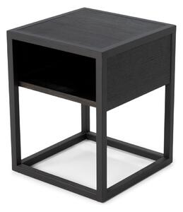 Fekete éjjeliszekrény tölgyfa asztallappal Diva – Spinder Design