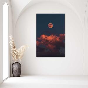 Gario Poszter Rózsaszín felhok és a Hold A keret színe: Fekete, Méret: 20 x 30 cm