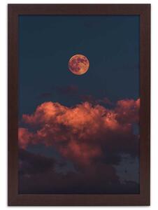 Gario Poszter Rózsaszín felhok és a Hold A keret színe: Keret nélkül, Méret: 20 x 30 cm