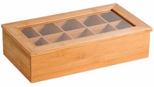 Kesper 58901 Teaszervező bambusz, 10 rekeszes, 36x 20 x 9 cm, 36 x 20 x 9 cm