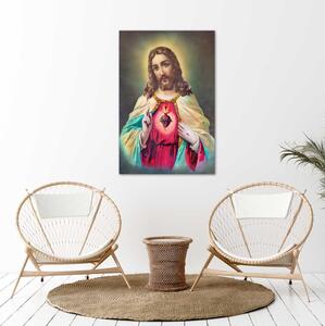 Gario Poszter Jézus Krisztus szíve A keret színe: Természetes, Méret: 20 x 30 cm