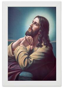 Gario Poszter Jézus imádkozik A keret színe: Természetes, Méret: 20 x 30 cm