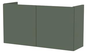 Zöld-natúr színű moduláris polcrendszer tölgyfa dekorral 162x190 cm Bridge – Tenzo