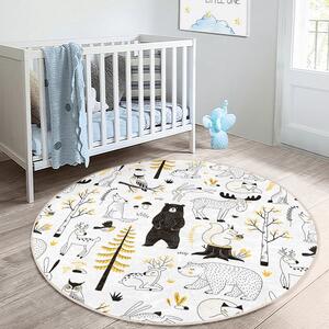 Sárga-fehér gyerek szőnyeg ø 120 cm Comfort – Mila Home