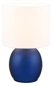 Fehér-kék asztali lámpa textil búrával (magasság 29 cm) Vela – Trio