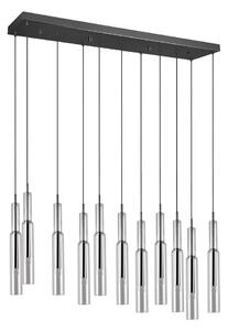 Fekete-ezüstszínű LED függőlámpa üveg búrával Lucent – Trio Select