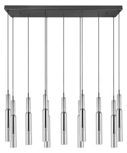 Fekete-ezüstszínű LED függőlámpa üveg búrával Lucent – Trio Select
