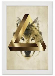 Gario Poszter Farkas és háromszög A keret színe: Fehér, Méret: 20 x 30 cm