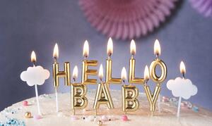 HELLO BABY arany gyertya szett