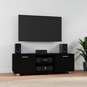 Fekete szerelt fa TV-szekrény 120 x 40,5 x 35 cm