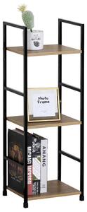 Intenso Home 3 szintes nyitott könyvespolc 29 x 80cm (Aranytölgy) | Univerzális tároló állvány fém lábakkal