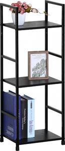 Intenso Home 3 szintes nyitott könyvespolc 29 x 80cm (Fekete) | Univerzális tároló állvány fém lábakkal
