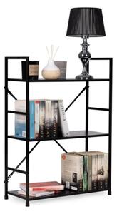 Intenso Home 3 szintes nyitott könyvespolc 59 x 80cm (Fekete) | Univerzális tároló állvány fém lábakkal
