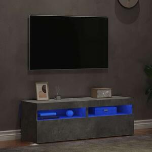 2 db betonszürke TV-szekrény LED-lámpákkal 60 x 35 x 40 cm