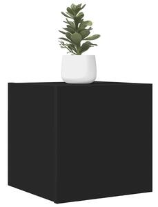 2 db fekete falra szerelhető TV-szekrény 30,5 x 30 x 30 cm