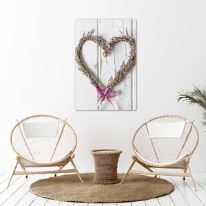 Gario Poszter Levendula szív A keret színe: Természetes, Méret: 30 x 45 cm