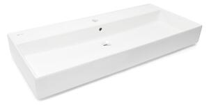 Mosdó SAT Infinitio 100,4x46,5 cm fehér színben fényes felülettel középső nyílással SATINF10046