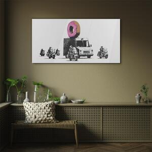 Üvegkép Donuts rendőrség Banksy