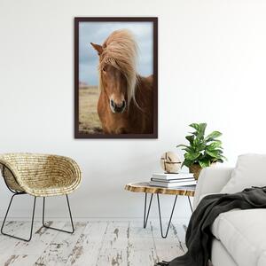 Gario Poszter Ló hosszú sörénnyel A keret színe: Fehér, Méret: 20 x 30 cm