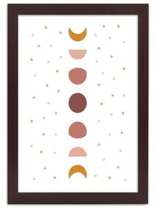 Gario Poszter Hold kompozíció A keret színe: Barna, Méret: 30 x 45 cm