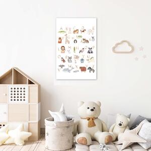 Gario Poszter Ábécé állatokkal A keret színe: Természetes, Méret: 20 x 30 cm