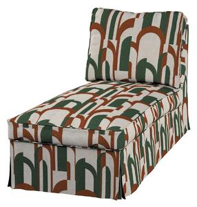 Huzat Ikea Ektorp karfa nélküli fekvőfotelhez (egyenes háttámla) termék színe zöld szövet fonott, mintás