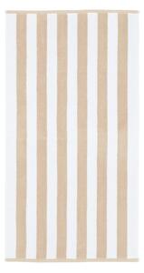 Fehér-bézs pamut fürdőlepedő 70x120 cm Stripe Jacquard – Bianca