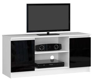 TV állvány P55_120 - fehér-fekete fényes